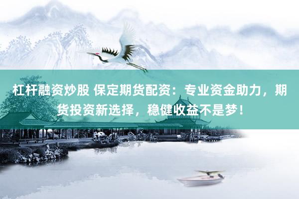 杠杆融资炒股 保定期货配资：专业资金助力，期货投资新选择，稳健收益不是梦！
