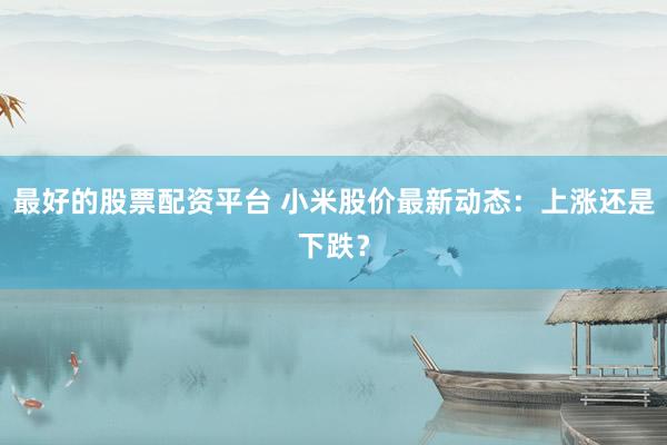 最好的股票配资平台 小米股价最新动态：上涨还是下跌？