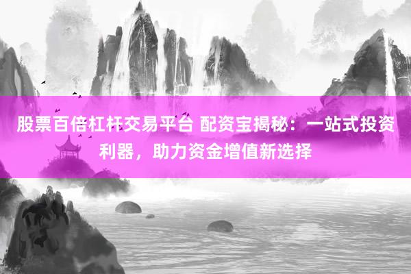 股票百倍杠杆交易平台 配资宝揭秘：一站式投资利器，助力资金增值新选择
