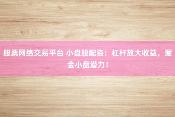 股票网络交易平台 小盘股配资：杠杆放大收益，掘金小盘潜力！