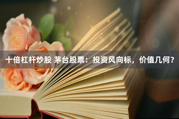 十倍杠杆炒股 茅台股票：投资风向标，价值几何？