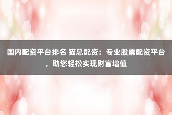 国内配资平台排名 猫总配资:专业股票配资平台,助您轻松实现财富增值